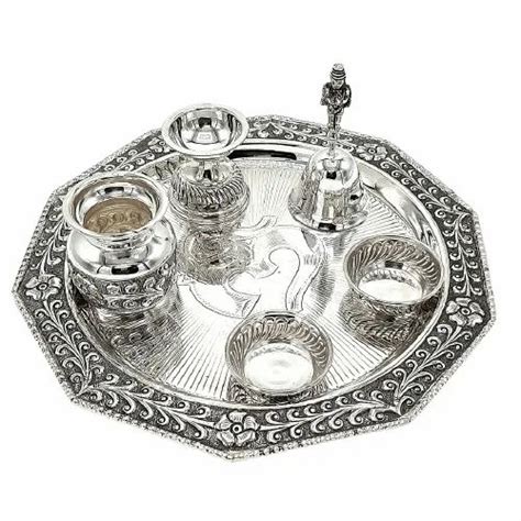 925 Sterling Antique Silver Pooja Thali Set At Best Price In Mumbai