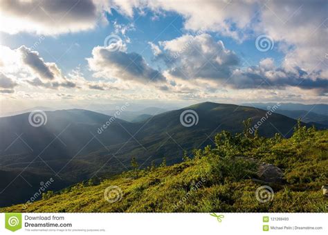 Beautiful Cloudscape Over The Summer Mountains Stock Image Image Of