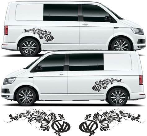 Zen Graphics Vw T4 T5 T6 Side Floral Decals Stickers