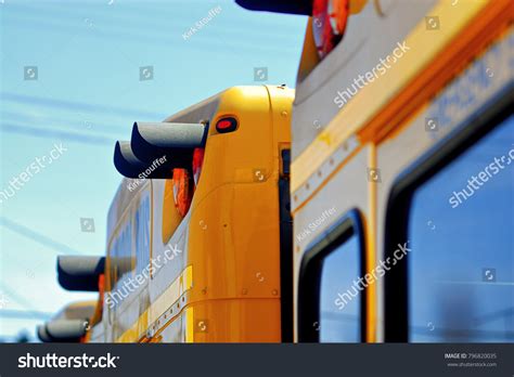 Rear Detail Few Yellow School Buses Stock Photo 796820035 Shutterstock