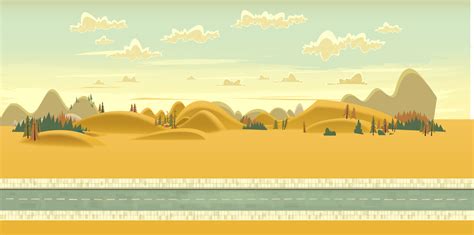 Sandy Coloured Country Landscape Animation Background Cartoon