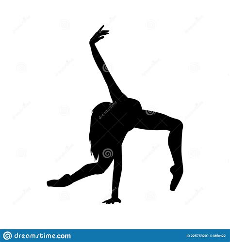 Ballet Dancer Woman Silhouette Vector Illustration Black And White