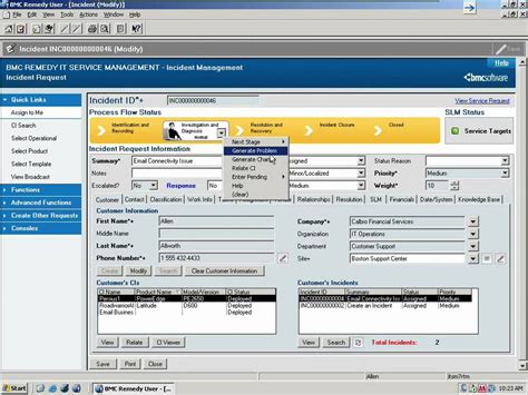 The system/server is down and business is affected. BMC Remedy ITSM Suite - Demostración - YouTube