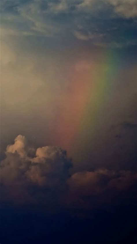 Rainbow Across Cloudy Storm After Rain Iphone 8 Wallpapers Free Download