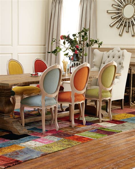 colorful dining room table Colorful painted dining table inspiration