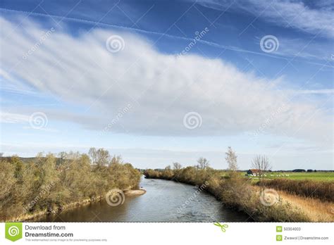 River Loisach With Cloud In Bavaria Stock Image Image Of Hills