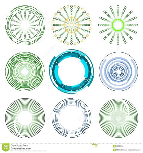Logo Collection Of Blue And Green Circle Shape Designs Stock Vector