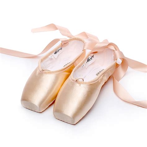 Satin Canvas Pointe Shoes With Ribbon And Gel Toe Pad Girls Womens Pink 31 42w Professional