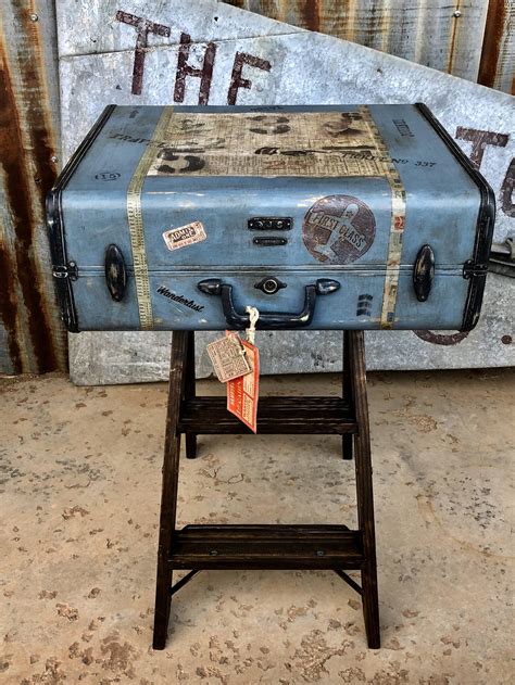 Sold Accepting Custom Personalized Suitcase Table Old Luggage Etsy