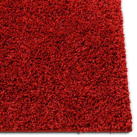 Solid Retro Modern Red Shag 2x7 2 X 73 Runner Area Rug Plain