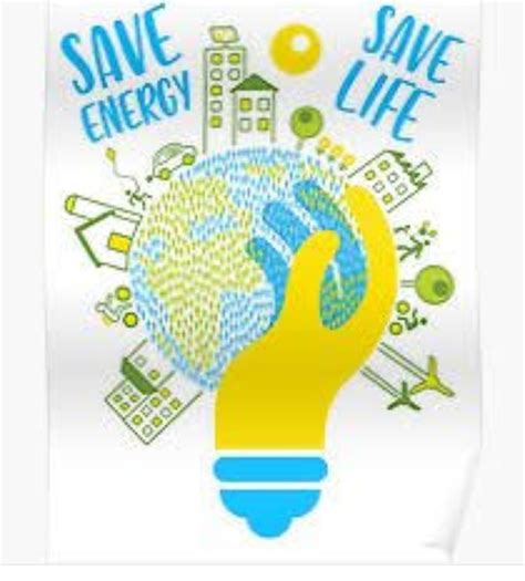Poster On Save Energy With Slogan Penggambar