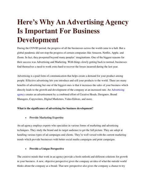 Ppt Heres Why An Advertising Agency Is Important For Business