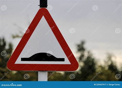 Speed Bump Warning Sign Stock Image Image Of Triangle 229437917