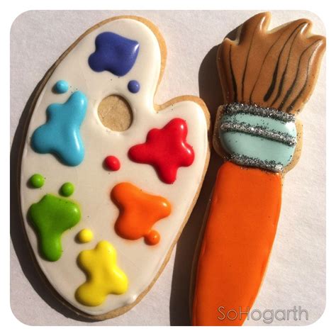 Artists Palette And Brush Cookie For An Artist Party Sugar Cookie