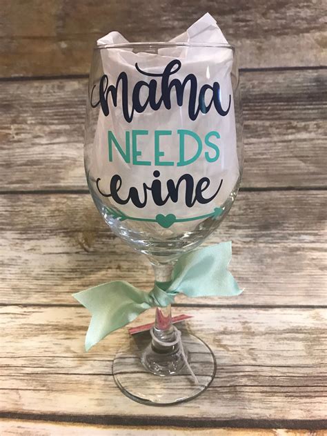 Mama Needs Wine Mom Wine Glass Mommy S Cup Etsy Mom Wine Glass Wine Flask Wine Mom