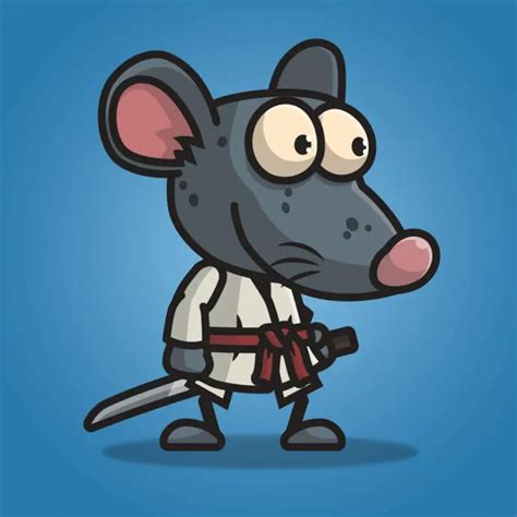 Samurai Mouse 2d Animal Charcater Sprite Tokegameart