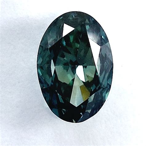 Diamante 102 Ct Ovale Fancy Deep Greenish Blue Vs1 Catawiki