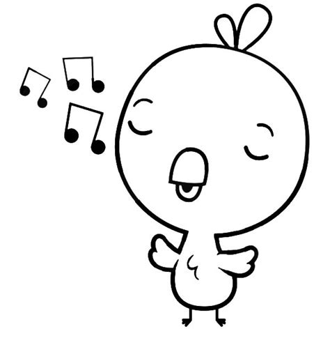 Baby Chick Singing Coloring Page Kids Play Color