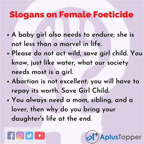 Slogans On Female Foeticide Unique And Catchy Slogans On Female