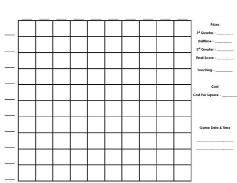 Print week 1 nfl pick'em office pool sheets in.pdf format. Blank+100+Square+Football+Pool | Football pool, Football squares template, Superbowl squares