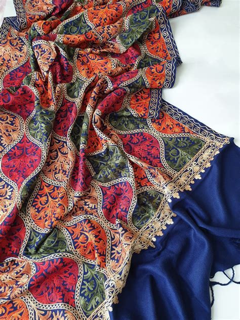 Embroidered Kashmiri Shawlswool Pashminaindian Shawls Etsy Wool