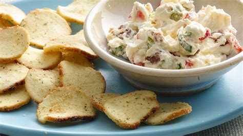 Cream Cheese Pepper Dip With Baguette Chips Recipe From