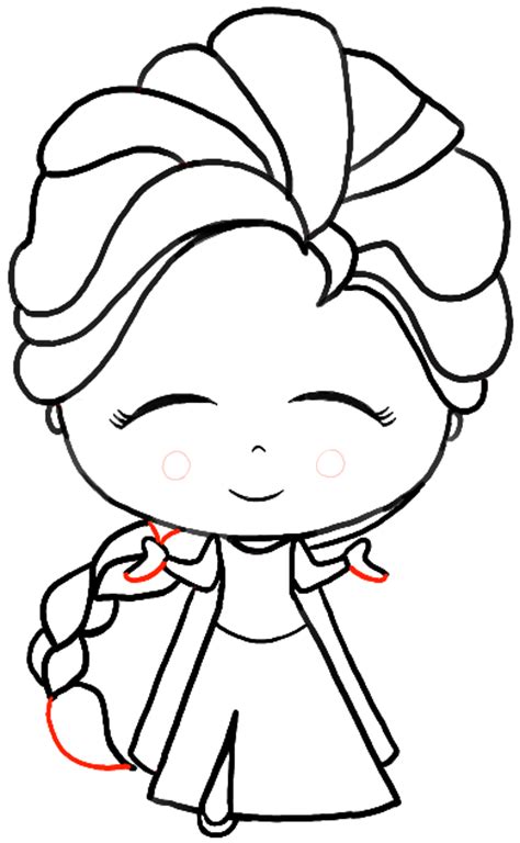 How To Draw A Chibi Baby Elsa From Frozen With Easy Steps Tutorial For