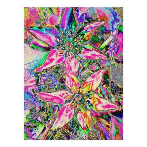 Psychedelic Flowers Poster
