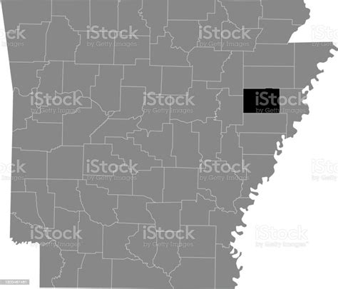 Location Map Of The Cross County Of Arkansas Usa Stock Illustration