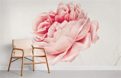 Pink Mural Wallpaper Plain And Patterned Wall Mural For Interior Uk