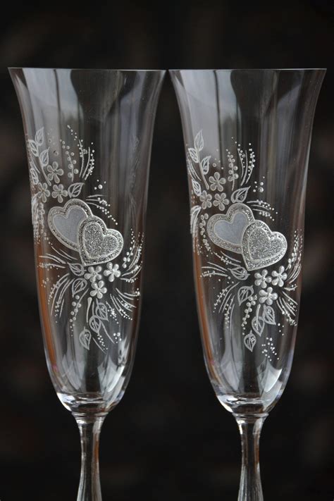 Custom Wedding Painted Glasses Wedding Glasses Set Engraved