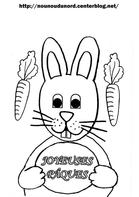 Ce dessin a été mis à la disposition des internautes le 07 février 2106. coloriage paques lapin