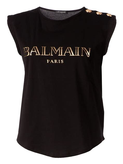 Balmain Logo T Shirt In Black Lyst