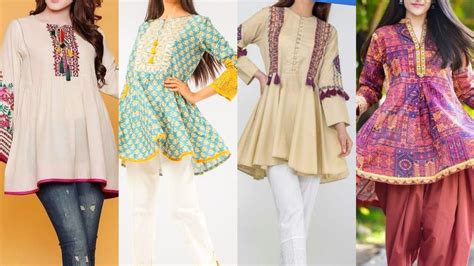 Lovely Cotton Casual Pannel Frocks Kurtis Shirts In Latest Style