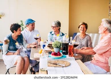 Group Friends Mixed Ages Adult Senior Stock Photo Shutterstock