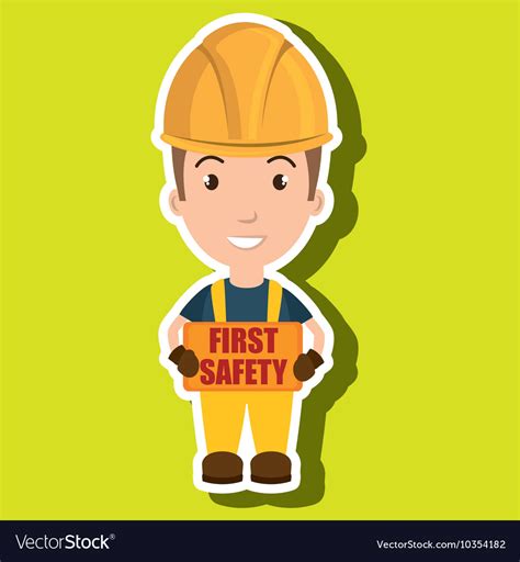 First Safety Worker Icon Royalty Free Vector Image