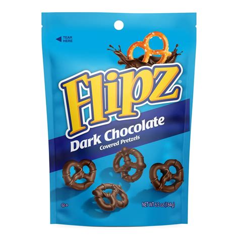 Flipz Dark Chocolate Covered Pretzels 65 Oz