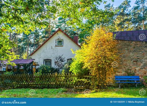 Peaceful Sunny Day Around An Old Village House Stock Image Image Of