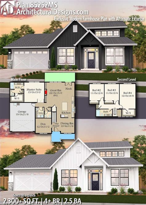 Plan 85252ms Exclusive New American House Plan With Alternate Exterior