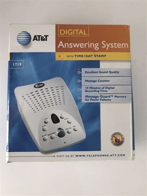 Atandt 1719 Digital Answering Machine With Audible Caller Id For Sale