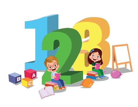 Cartoon Kids With 123 Numbers Vector Image 15276807 Vector Art At Vecteezy