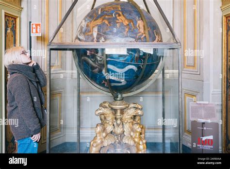 Rome, Italy - Jan 3, 2020: Tourist in the Vatican Museum. A celestial