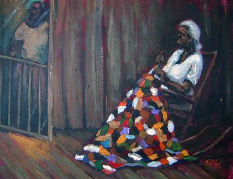Mama Is Always Quilting Original African American Art African