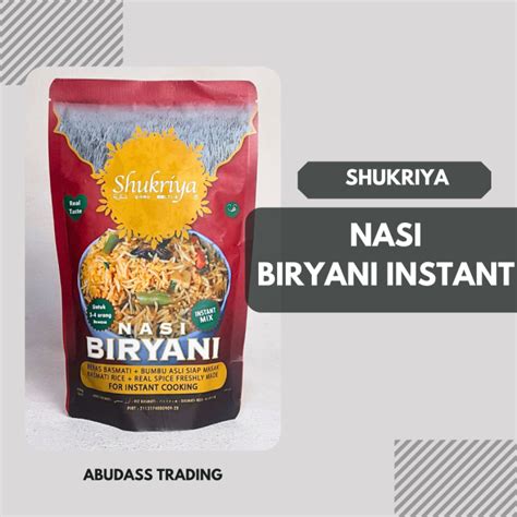 NASI BIRYANI INSTANT SHUKRIYA BERAS BASMATI BUMBU BIRYANI NASI