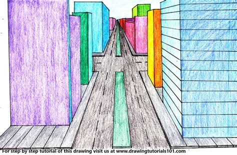 How To Draw One Point Perspective City One Point Perspective Step By