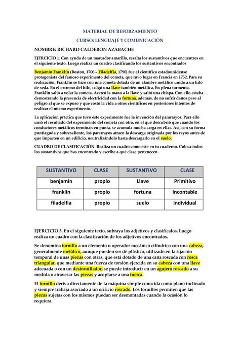 Material DE Reforzamiento Richard Calderon Azabache MATERIAL DE