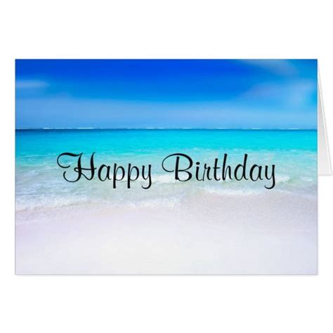 Tropical Beach With A Turquoise Sea Birthday Card Happy