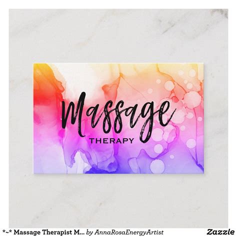 Massage Therapist Massage Therapy Watercolor Business Card Business Card Branding Modern