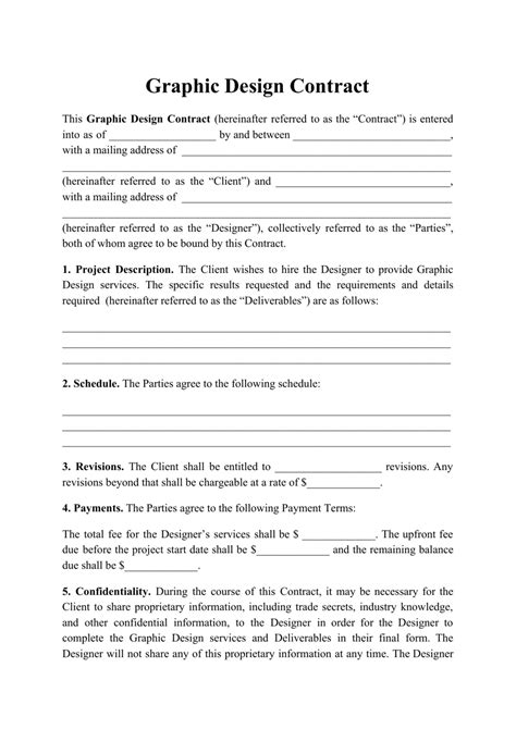 Free Graphic Design Contract Template Pdf Printable Templates
