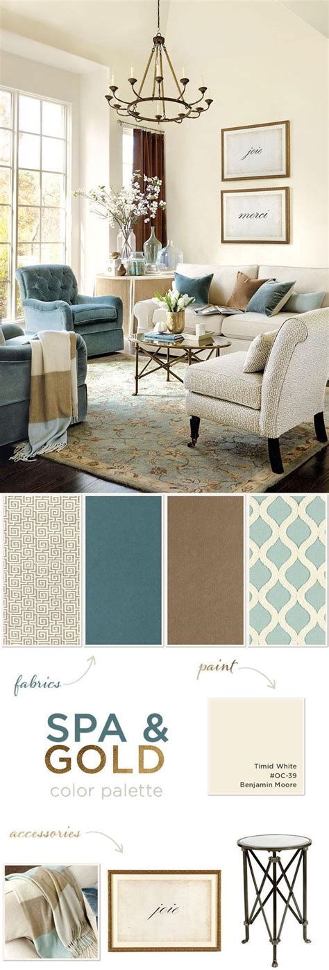 Gold Gives Spa Blue A Cozy Warmth~ Color Palette For Formal Living